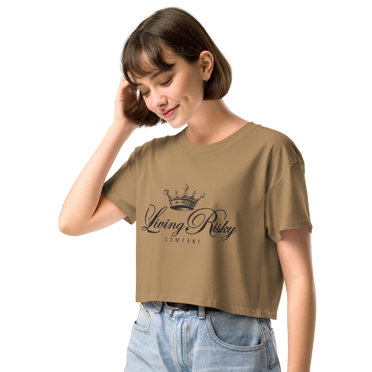 Women’s crop top - Light with Black Script