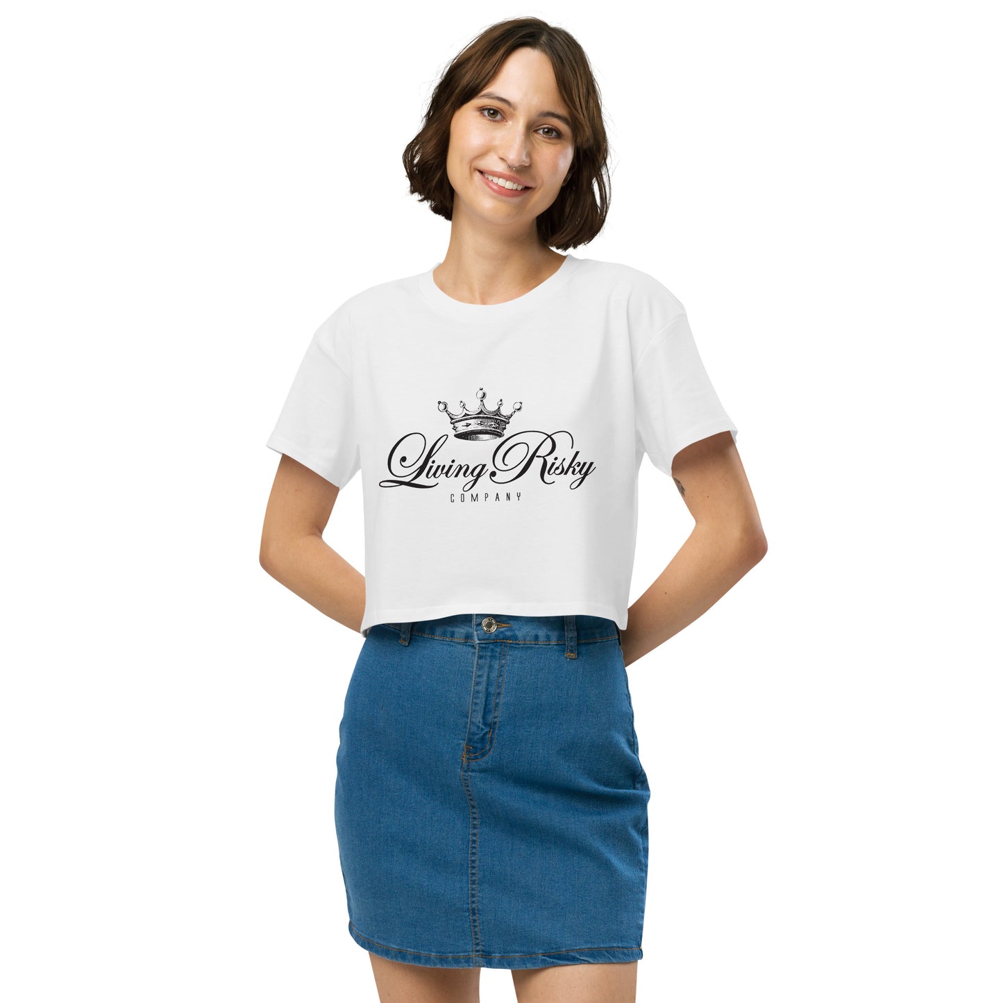 Women’s crop top - Light with Black Script