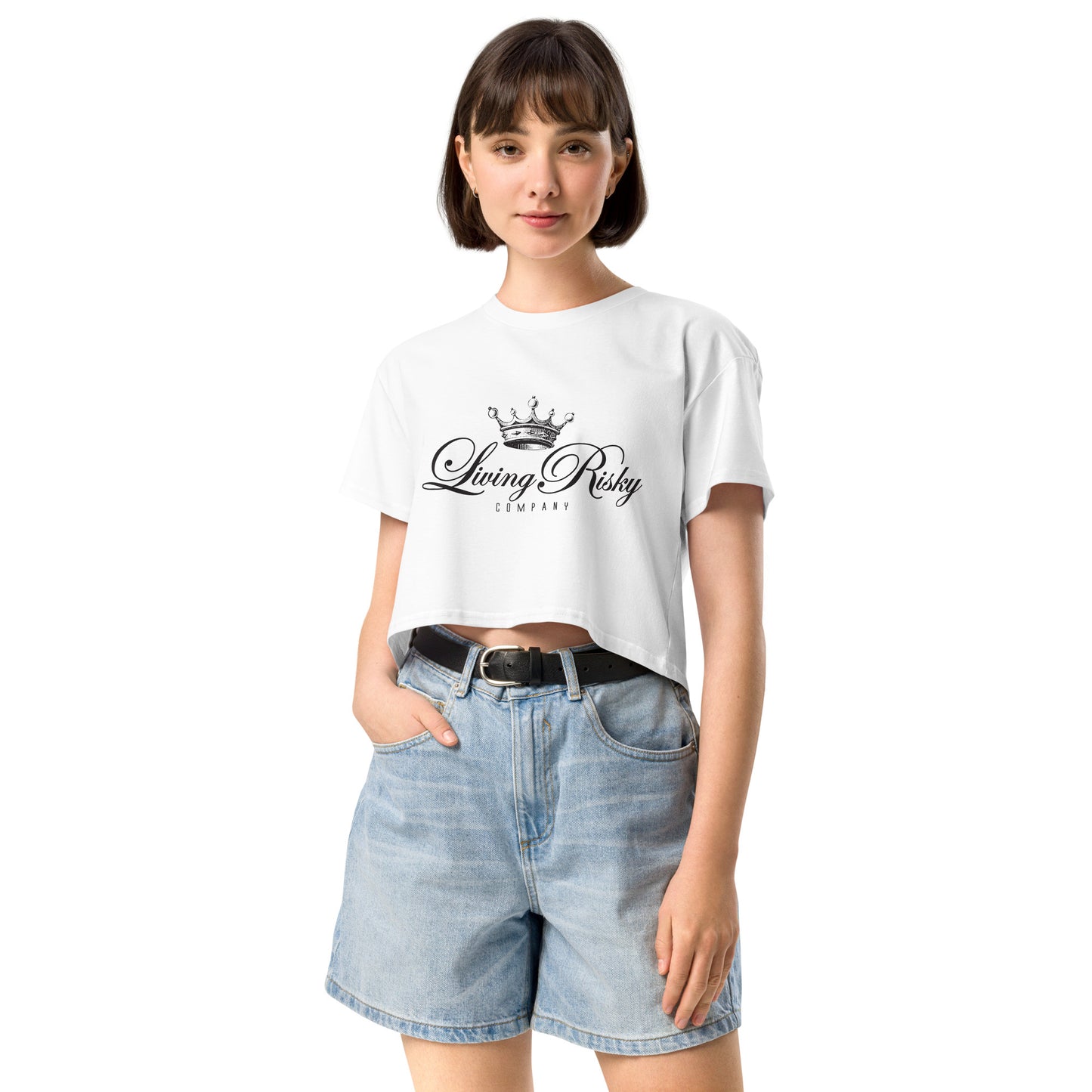 Women’s crop top - Light with Black Script